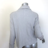 Burberry Double Breasted Ribbed Knit Sweater Jacket Light Gray Size Small
