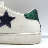 Gucci Ace Star Sneakers White & Metallic Leather Size 36.5