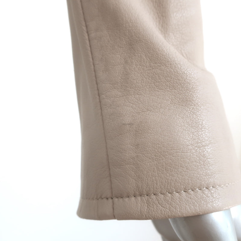 IRO Ashville Leather Moto Jacket Taupe Size 40