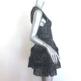 Alaia Archetypes Crino Sequin Mini Dress Marine/Silver Stretch Knit Size 38 NEW
