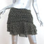 Saint Laurent Metallic Polka Dot Mini Skirt Black/Gold Silk Size 40