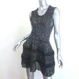 Alaia Archetypes Crino Sequin Mini Dress Marine/Silver Stretch Knit Size 38 NEW