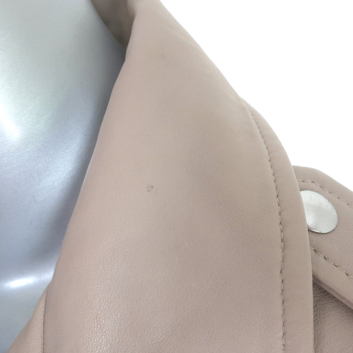 IRO Ashville Leather Moto Jacket Taupe Size 40