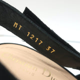 Christian Dior J'Adior Slingback Pumps Black Mesh & Suede Size 37