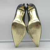 Stella McCartney Croc-Embossed Pointed Toe Pumps Black Faux Leather Size 38.5