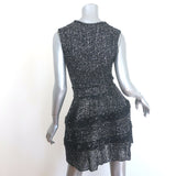 Alaia Archetypes Crino Sequin Mini Dress Marine/Silver Stretch Knit Size 38 NEW