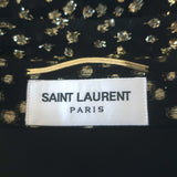 Saint Laurent Metallic Polka Dot Mini Skirt Black/Gold Silk Size 40