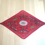 Hermes Carre Kantha Plisse Scarf Red Printed Silk Twill