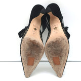 Christian Dior J'Adior Slingback Pumps Black Mesh & Suede Size 37