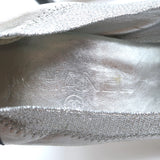 Chanel Cap Toe CC Ballet Pumps Black Patent & Silver Metallic Leather Size 39