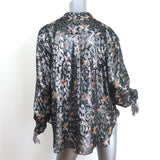 Isabel Marant Blouse Black Metallic Printed Chiffon Size 36 Long Sleeve Shirt