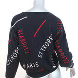 Joie Wilhelmina Destination Sweater Navy Cotton Knit Size Extra Extra Small