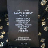 Saint Laurent Metallic Polka Dot Mini Skirt Black/Gold Silk Size 40