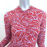 A.L.C. Ansel Ruched Midi Dress Red/Lavender Stretch Jersey Size Medium NEW