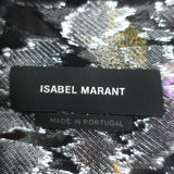 Isabel Marant Blouse Black Metallic Printed Chiffon Size 36 Long Sleeve Shirt
