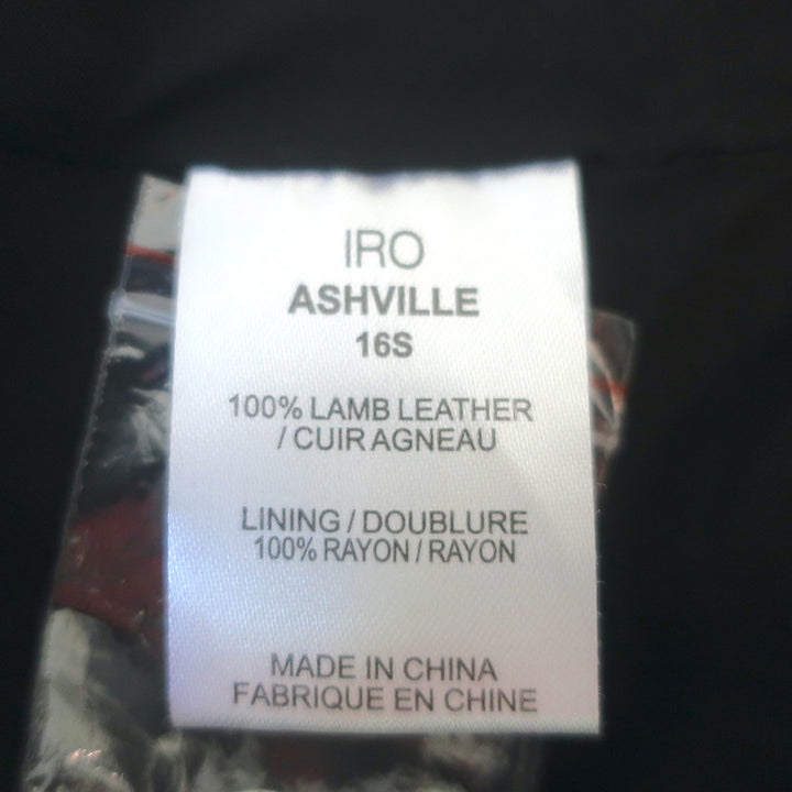 IRO Ashville Leather Moto Jacket Taupe Size 40
