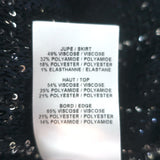 Alaia Archetypes Crino Sequin Mini Dress Marine/Silver Stretch Knit Size 38 NEW