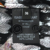 Isabel Marant Blouse Black Metallic Printed Chiffon Size 36 Long Sleeve Shirt