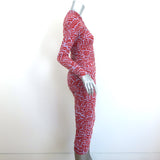 A.L.C. Ansel Ruched Midi Dress Red/Lavender Stretch Jersey Size Medium NEW