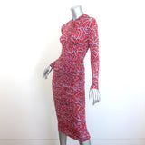 A.L.C. Ansel Ruched Midi Dress Red/Lavender Stretch Jersey Size Medium NEW