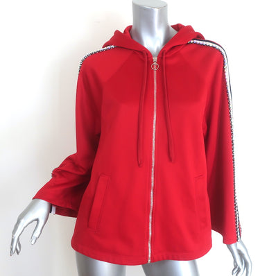 Gucci Swarovski Crystal-Embellished Striped Track Jacket Red Size Medium