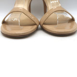 Stuart Weitzman Nudist Ankle Strap Sandals Beige Patent Leather Size 8 NEW