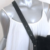 Burberry Knight Medium Shearling Shoulder Bag Black Leather Crossbody