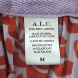 A.L.C. Ansel Ruched Midi Dress Red/Lavender Stretch Jersey Size Medium NEW