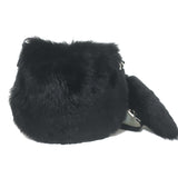 Burberry Knight Medium Shearling Shoulder Bag Black Leather Crossbody