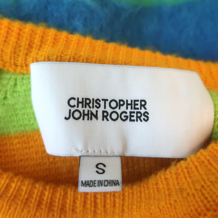 Christopher John Rogers Rainbow Stripe Sweater Brushed Knit Size Small