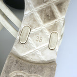 Chanel Jelly Camellia Thong Sandals Cream & Black Rubber Size 38 Flat Flip Flops