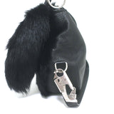 Burberry Knight Medium Shearling Shoulder Bag Black Leather Crossbody