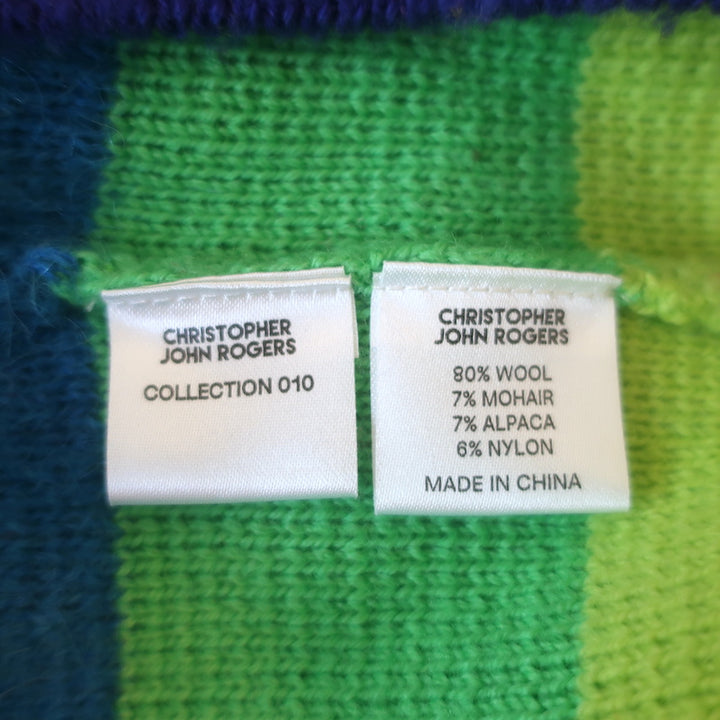 Christopher John Rogers Rainbow Stripe Sweater Brushed Knit Size Small