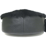 Burberry Knight Medium Shearling Shoulder Bag Black Leather Crossbody