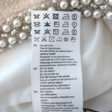 Sandro Vayie Faux Pearl-Trimmed Tweed Mini Skirt Ecru Cotton-Blend Size 42 NEW