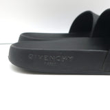 Givenchy Logo Pool Slides Black Rubber Size 36 Flat Sandals