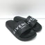 Givenchy Logo Pool Slides Black Rubber Size 36 Flat Sandals