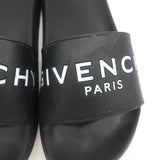 Givenchy Logo Pool Slides Black Rubber Size 36 Flat Sandals