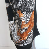 Hermes Twillaine Long Cardigan Black Jungle Print Silk & Cashmere Size 38