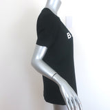 Balmain 3 Button Logo T-Shirt Black Cotton Size Large Short Sleeve Top NEW