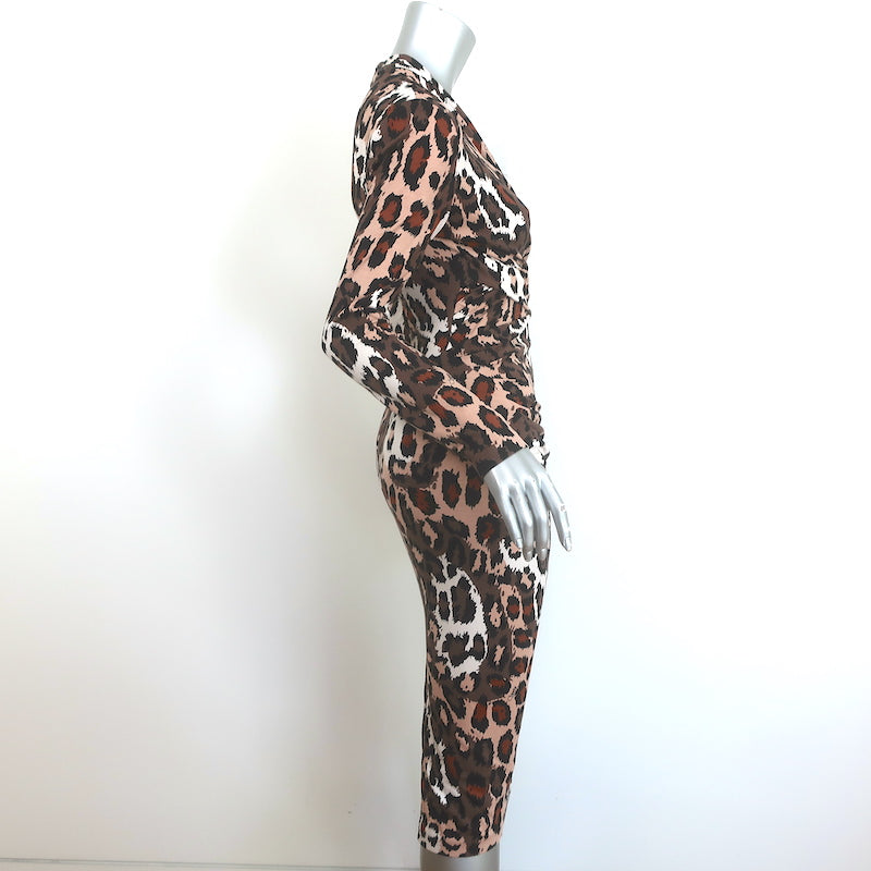 Diane von Furstenberg Barlow Dress Jungle Cat Print Jersey Size Extra Small NEW