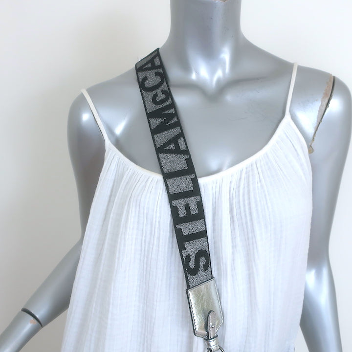 Stella McCartney Stella Logo Small Crossbody Bag Silver Metallic Vegan Leather