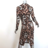 Diane von Furstenberg Barlow Dress Jungle Cat Print Jersey Size Extra Small NEW