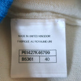 Chanel 19S Cashmere Logo Cardigan Cream/Blue Size 40 Crewneck Sweater