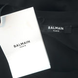 Balmain 3 Button Logo T-Shirt Black Cotton Size Large Short Sleeve Top NEW