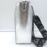 Stella McCartney Stella Logo Small Crossbody Bag Silver Metallic Vegan Leather