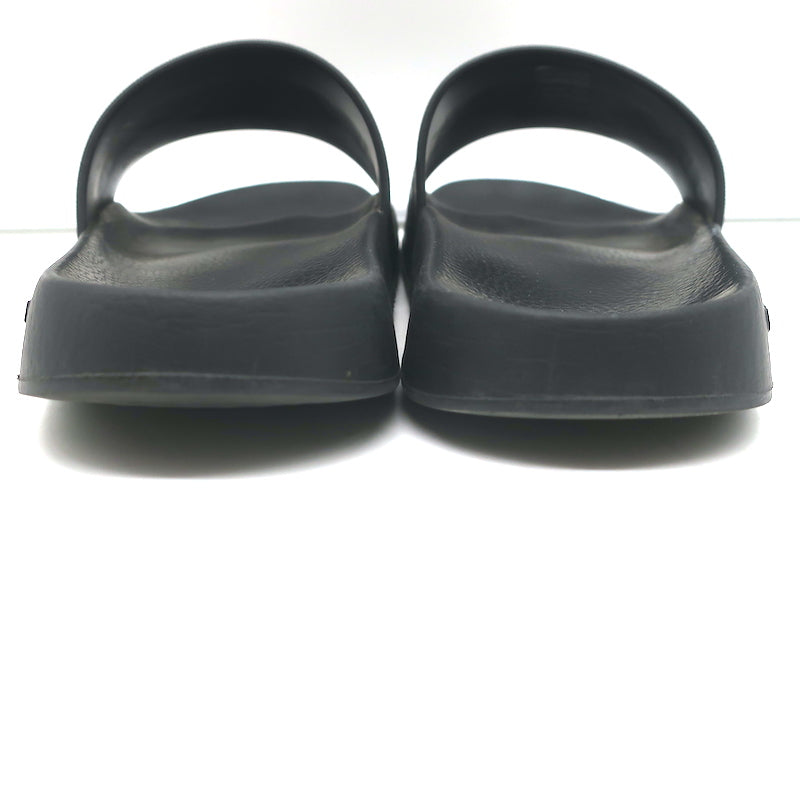 Givenchy Logo Pool Slides Black Rubber Size 36 Flat Sandals