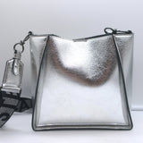 Stella McCartney Stella Logo Small Crossbody Bag Silver Metallic Vegan Leather