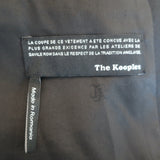 The Kooples Trench Coat Black Leather-Trim Cotton Size 36 Belted Jacket