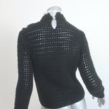 Saint Laurent Lace-Collar Crochet Sweater Black Wool Size Extra Small